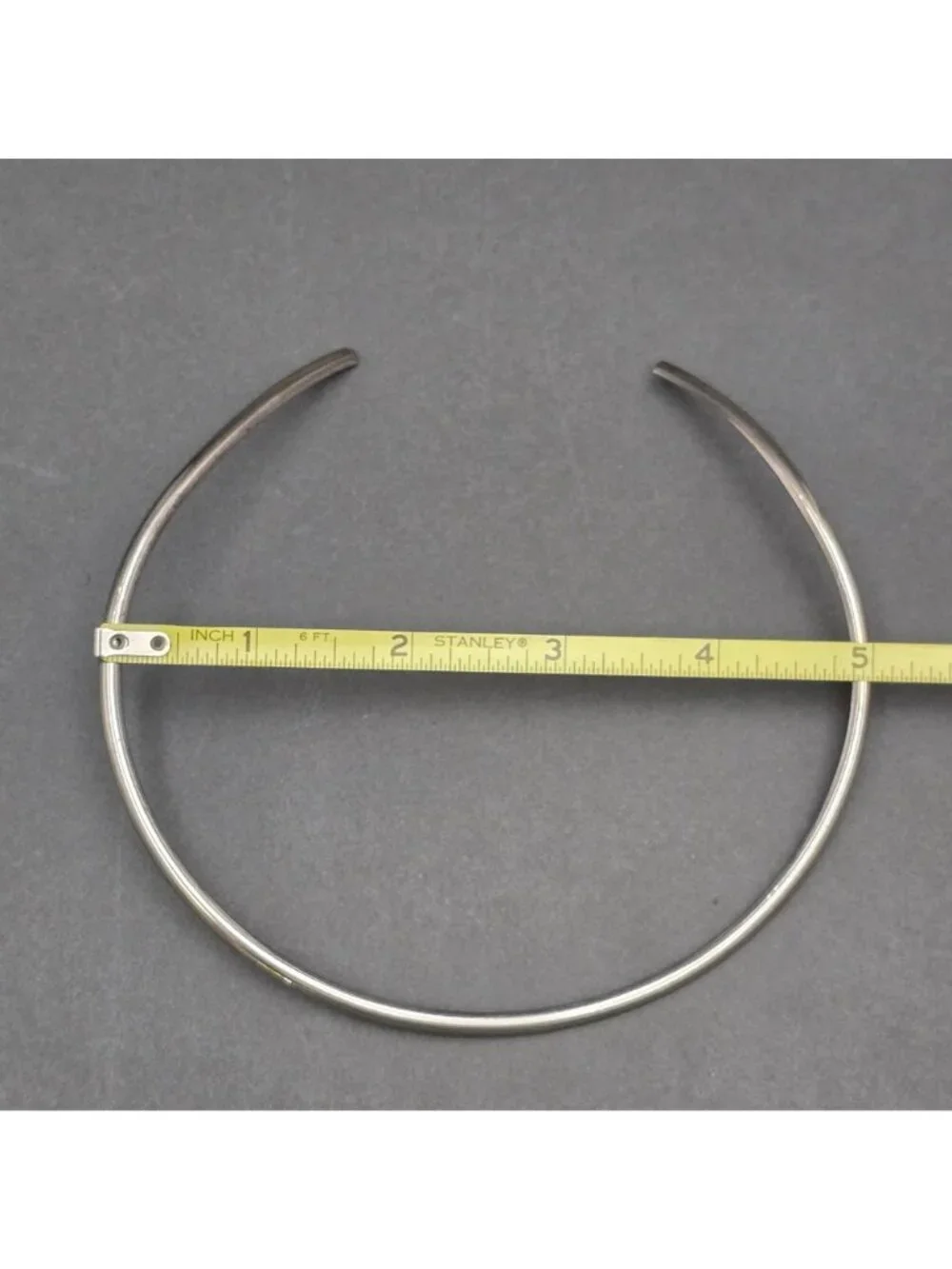 Vintage Sterling Silver Torque Choker Necklace Open Collar 12